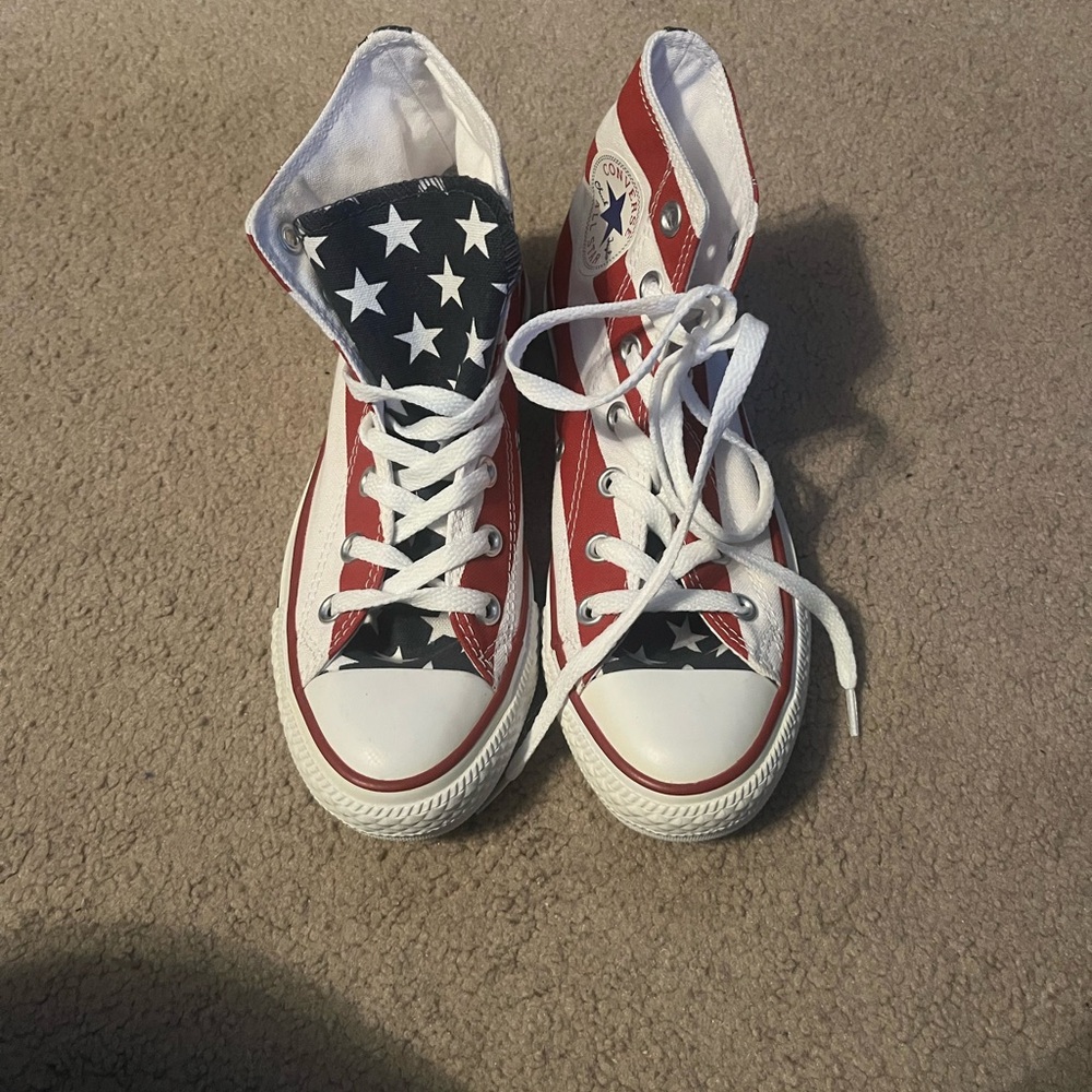 Converse Red and White High-Top Sneakers